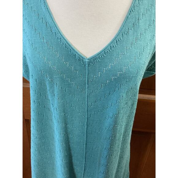 Gudrun Sjoden Knitted Dress Womens Sz L New Open Knit Cotton Blend Cover Up - Picture 5 of 9